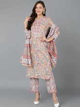 Women Cotton Floral Printed Kurta Trousers-VKSKD1457A